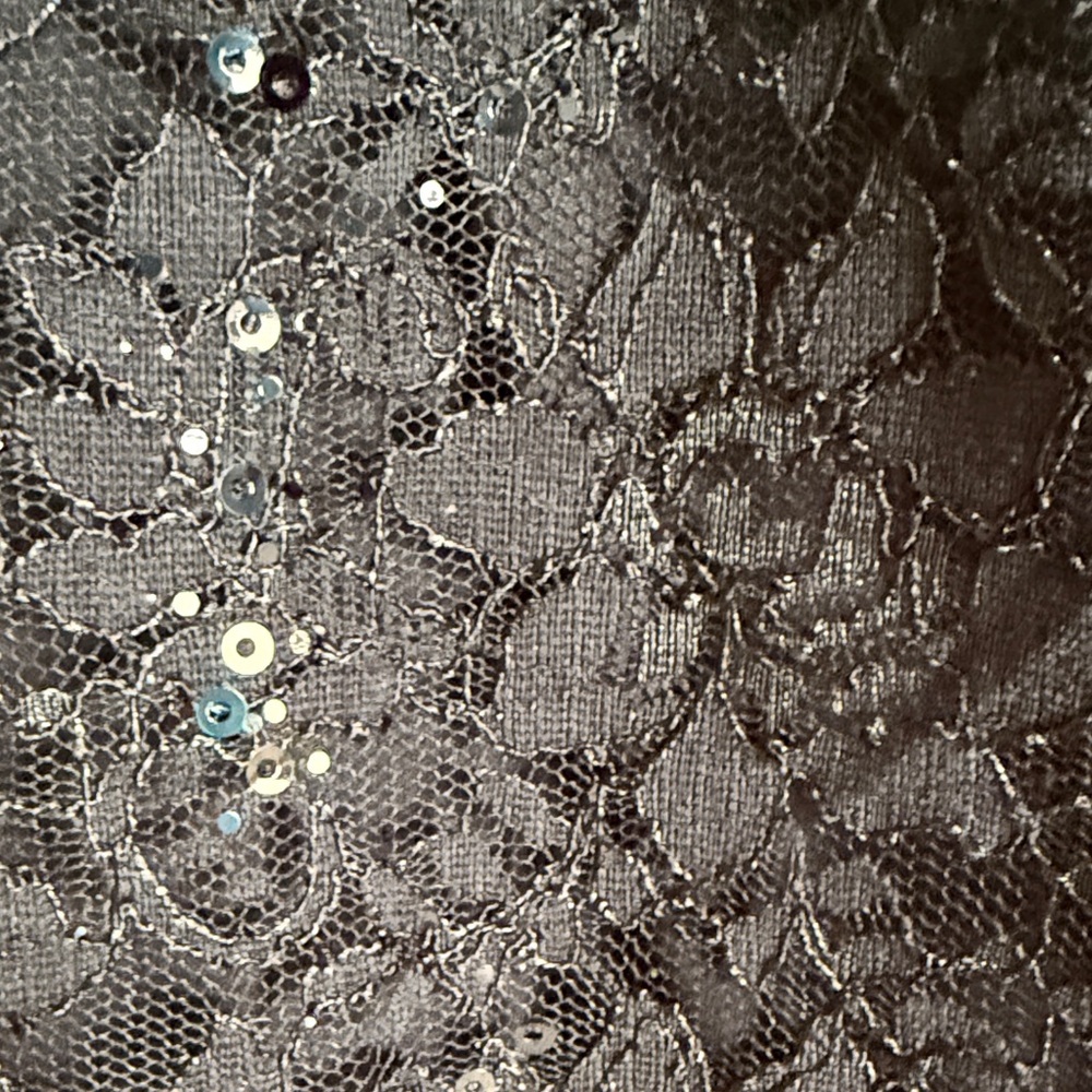 NY Collection Black Lace Sequin Midi Dress - Picture 3 of 3